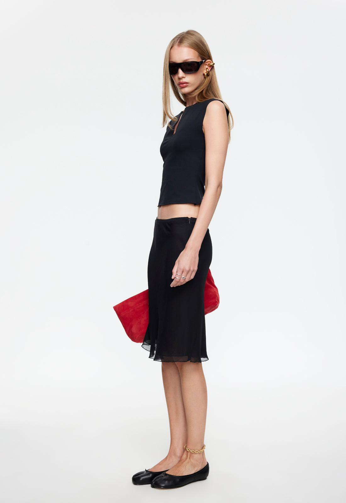 SHORELINE MIDI SKIRT - OBSIDIAN - Image 3