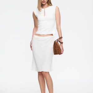 SHORELINE MIDI SKIRT - PEARL
