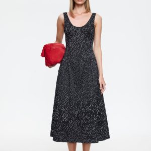 LUNA ROSA MAXI DRESS - NOIR POLKA