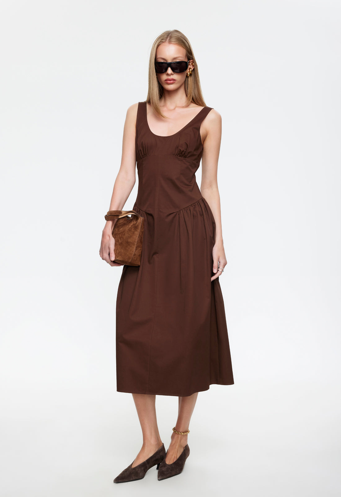 LUNA ROSA MAXI DRESS - CHOCOLATE - Image 2