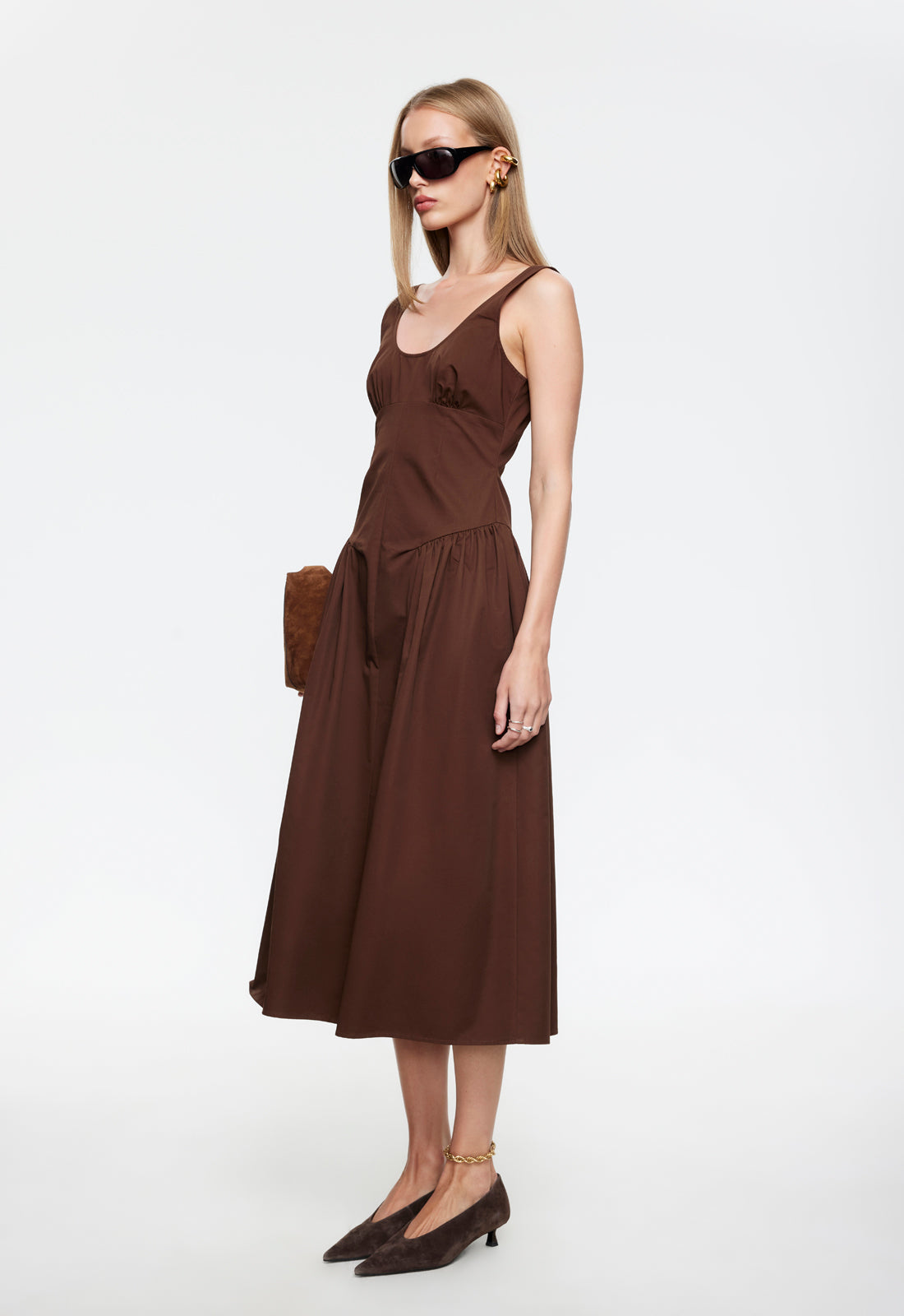 LUNA ROSA MAXI DRESS - CHOCOLATE - Image 3
