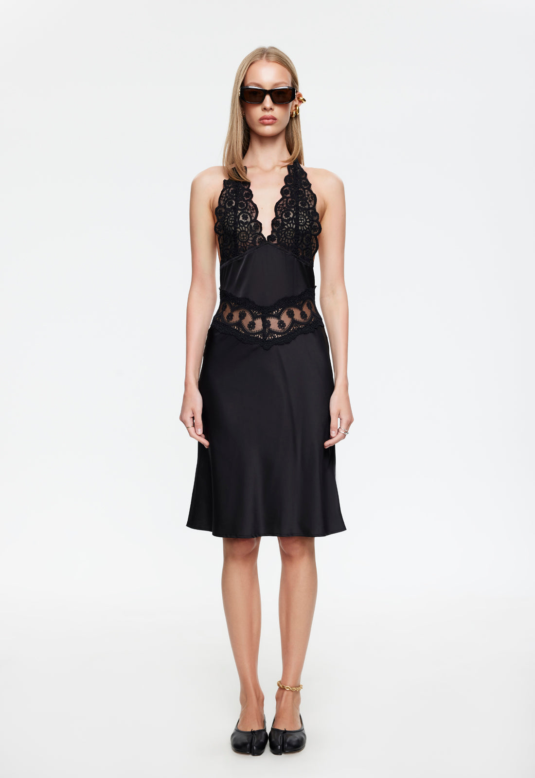 SOLANA MIDI DRESS - ONYX