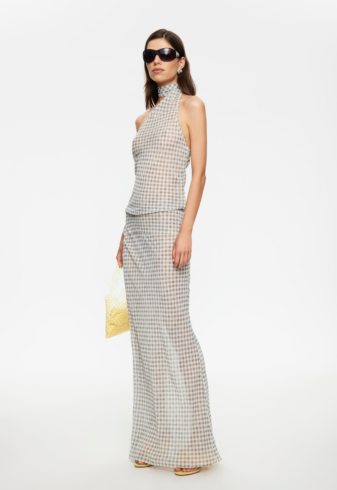 LUX MAXI DRESS - SKY CHECK - Image 3