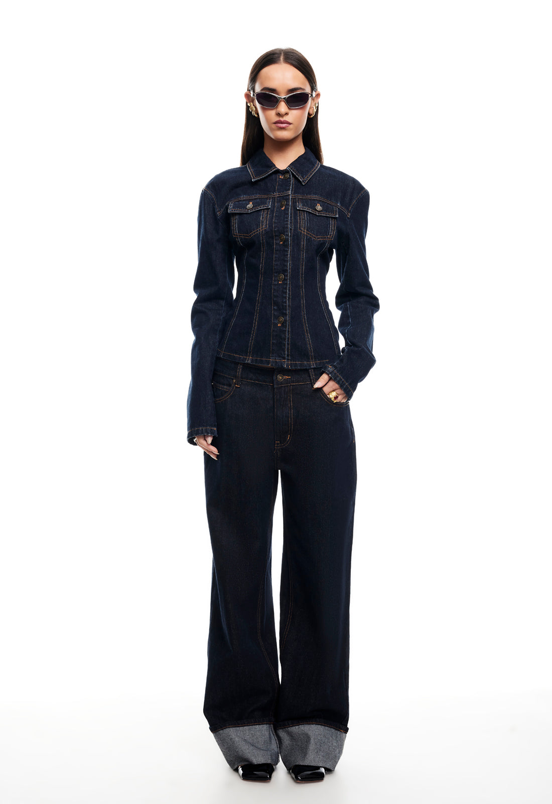 RIDER DENIM JACKET - DARK DENIM - Image 4