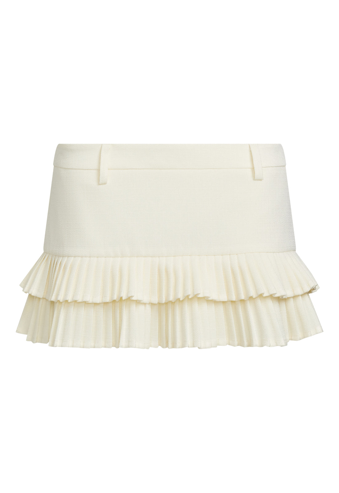 DOUBLE RUFFLE MINI SKORT - SOFT LEMON - Image 7
