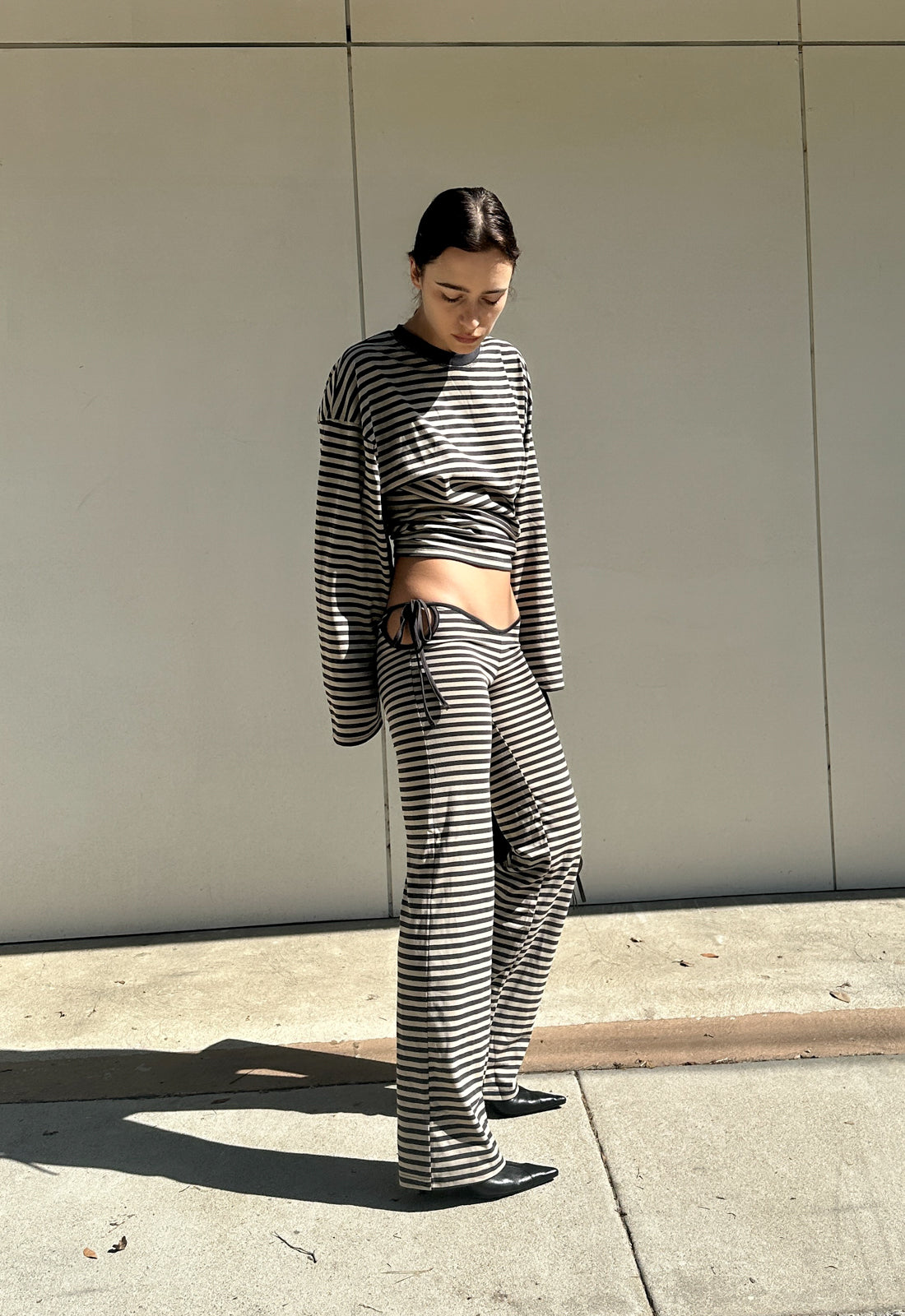 BLOOM TIE PANT - SLATE STRIPE - Image 4