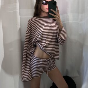 KOURT BLOOMERS - CHOCOLATE BLUSH STRIPE