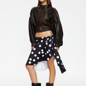 GIGI LEATHER JACKET - CHOCOLATE