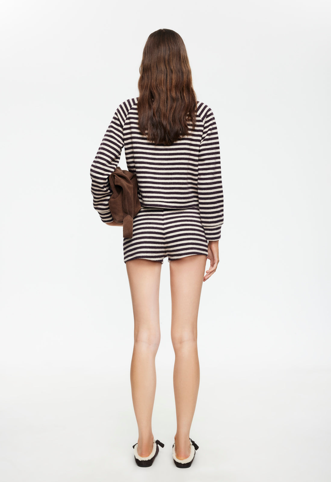 BLOOM KNIT JACKET - BEIGE CHOCOLATE STRIPE - Image 4