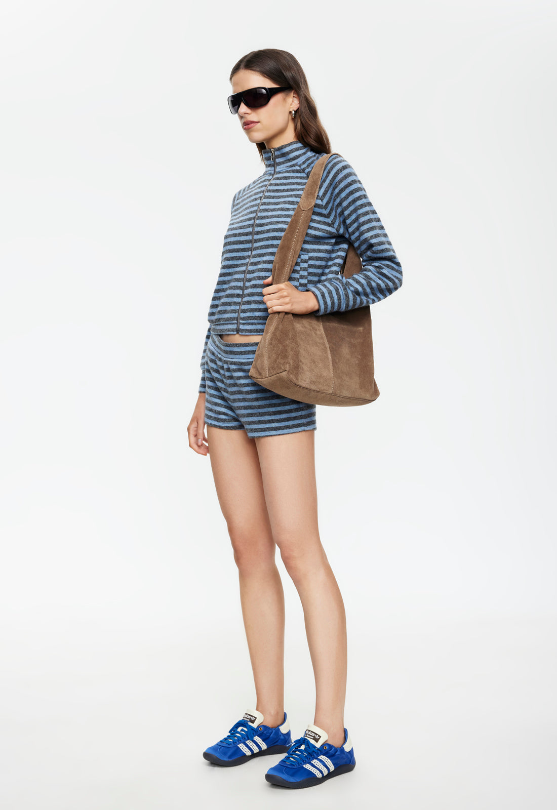 BLOOM KNIT JACKET - GREY BLUE STRIPE - Image 3