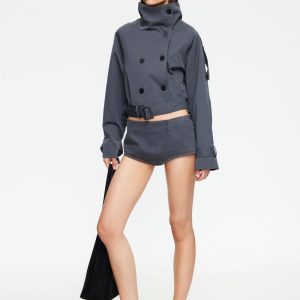 BLANC CROPPED TRENCH - OLIVE