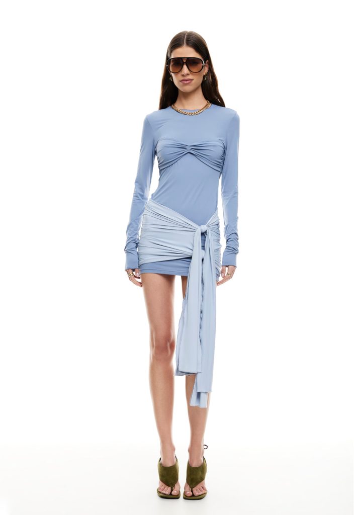 MIDNIGHT MINI DRESS - SLATE BLUE