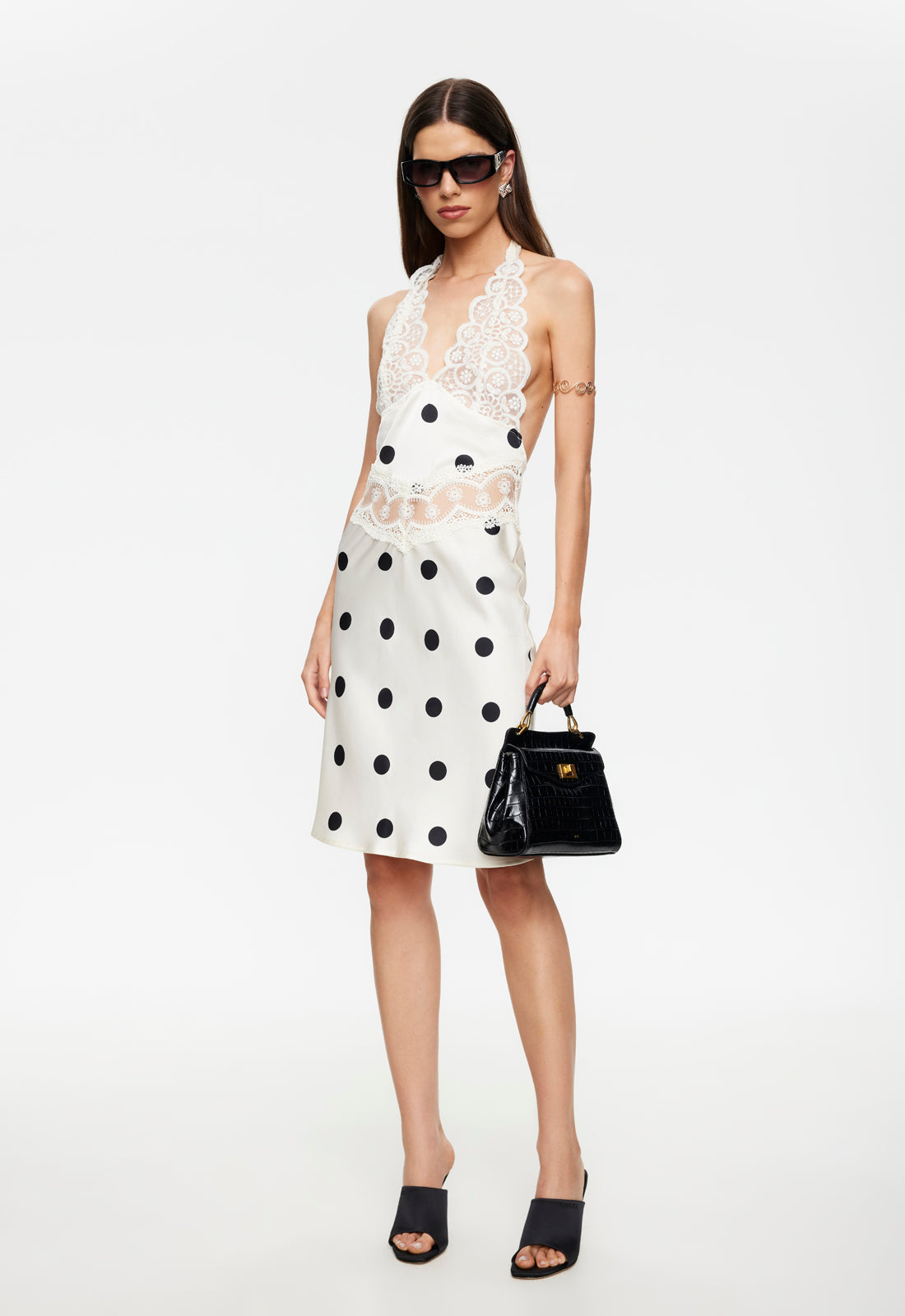 SOLANA MIDI DRESS - CREAM POLKA - Image 2