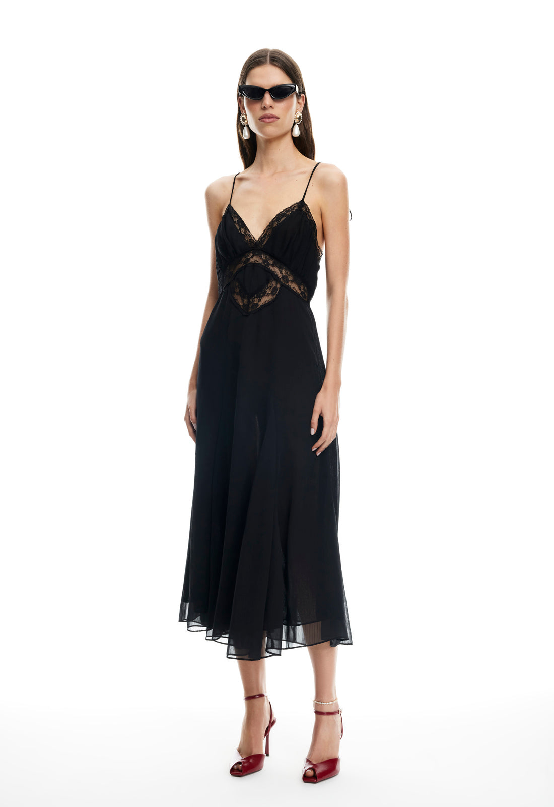 HARMONY MIDI DRESS - OBSIDIAN