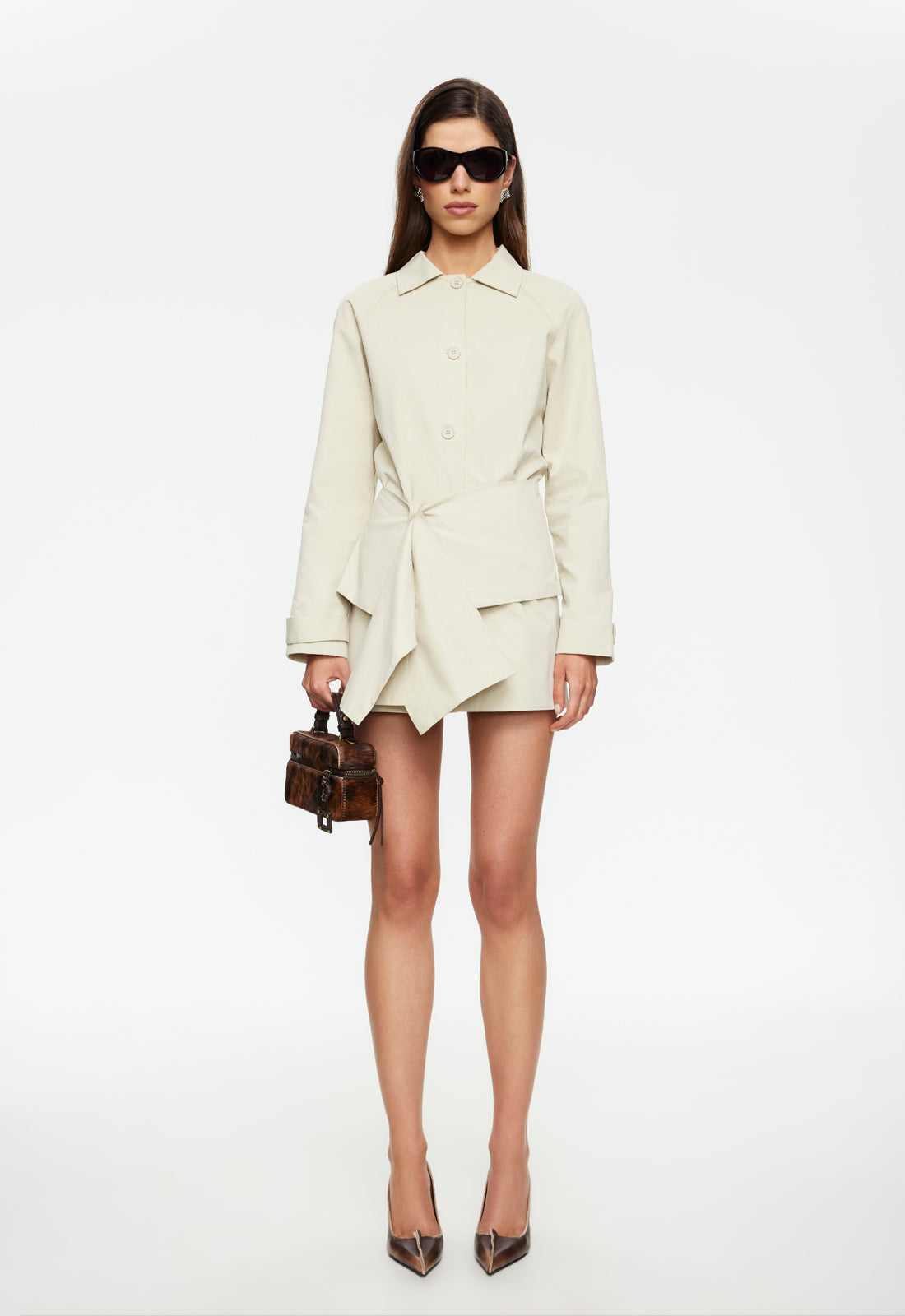 WISEGUY MINI DRESS - SAND - Image 2