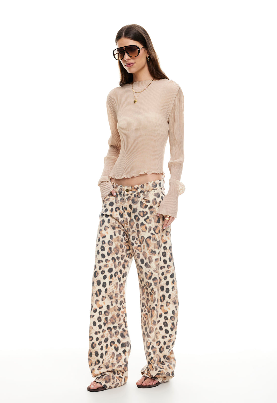 FORD LONG SLEEVE TOP - BEIGE - Image 5
