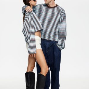 BLOOM LONG SLEEVE - CHOCOLATE SEA STRIPE