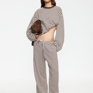 BLOOM PANT - DARK CHOCOLATE STRIPE