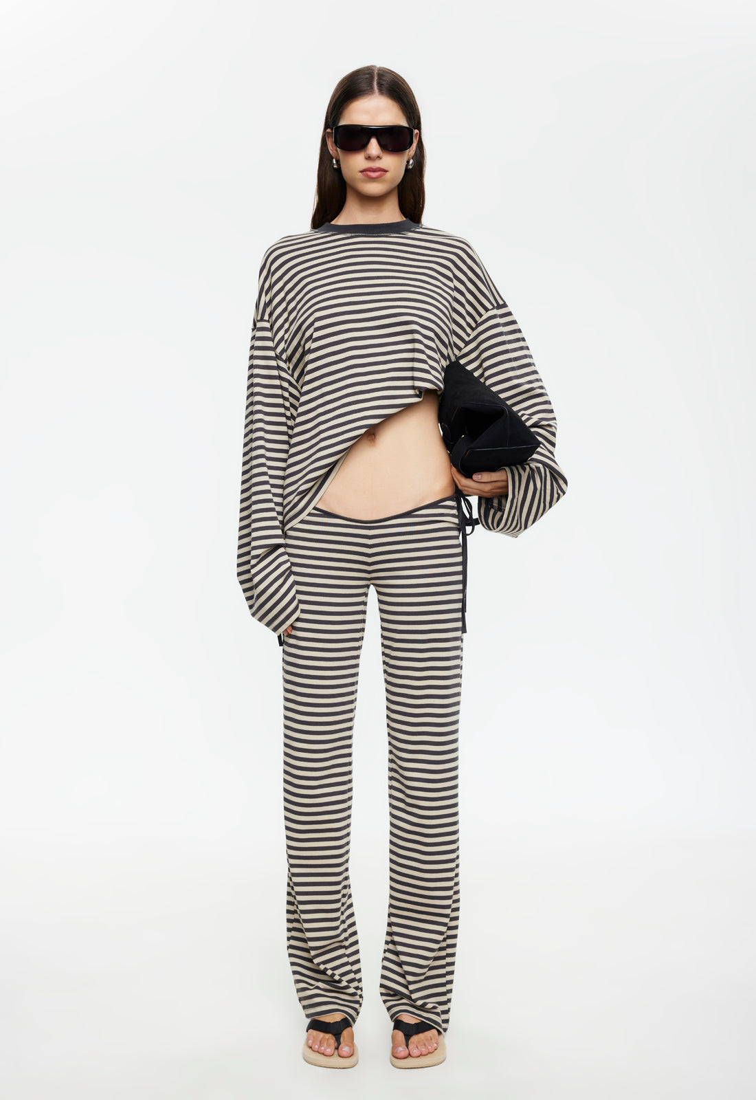 BLOOM TIE PANT - SLATE STRIPE - Image 2