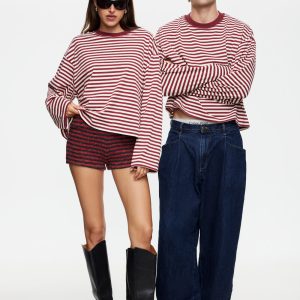 BLOOM LONG SLEEVE - WINE STRIPE