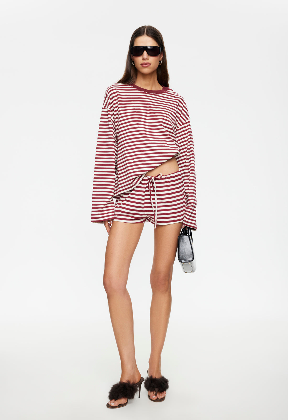 BLOOM LONG SLEEVE - WINE STRIPE - Image 2