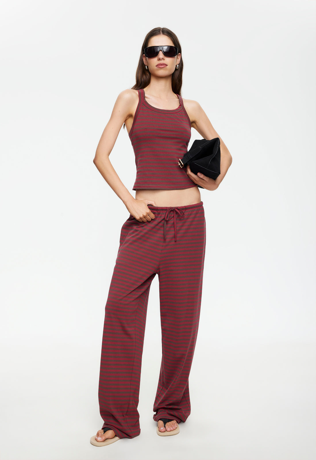 LUCKY CAMI - CHOCOLATE WINE STRIPE - Image 2
