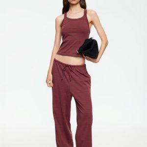 LUCKY CAMI - CHOCOLATE WINE STRIPE