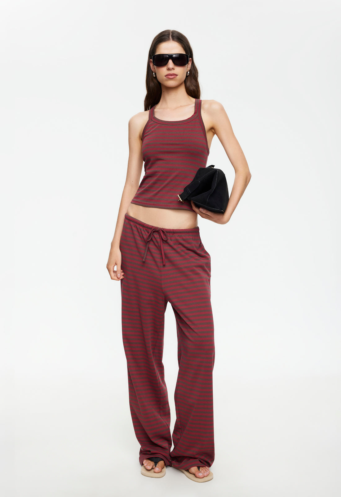 BLOOM PANT - CHOCOLATE WINE STRIPE - Image 2