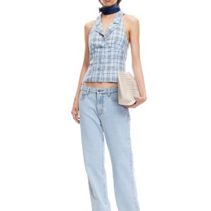 LURE TOP - BABY BLUE PLAID