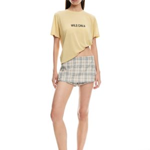 UNCHARTED SKORT - BEIGE PLAID