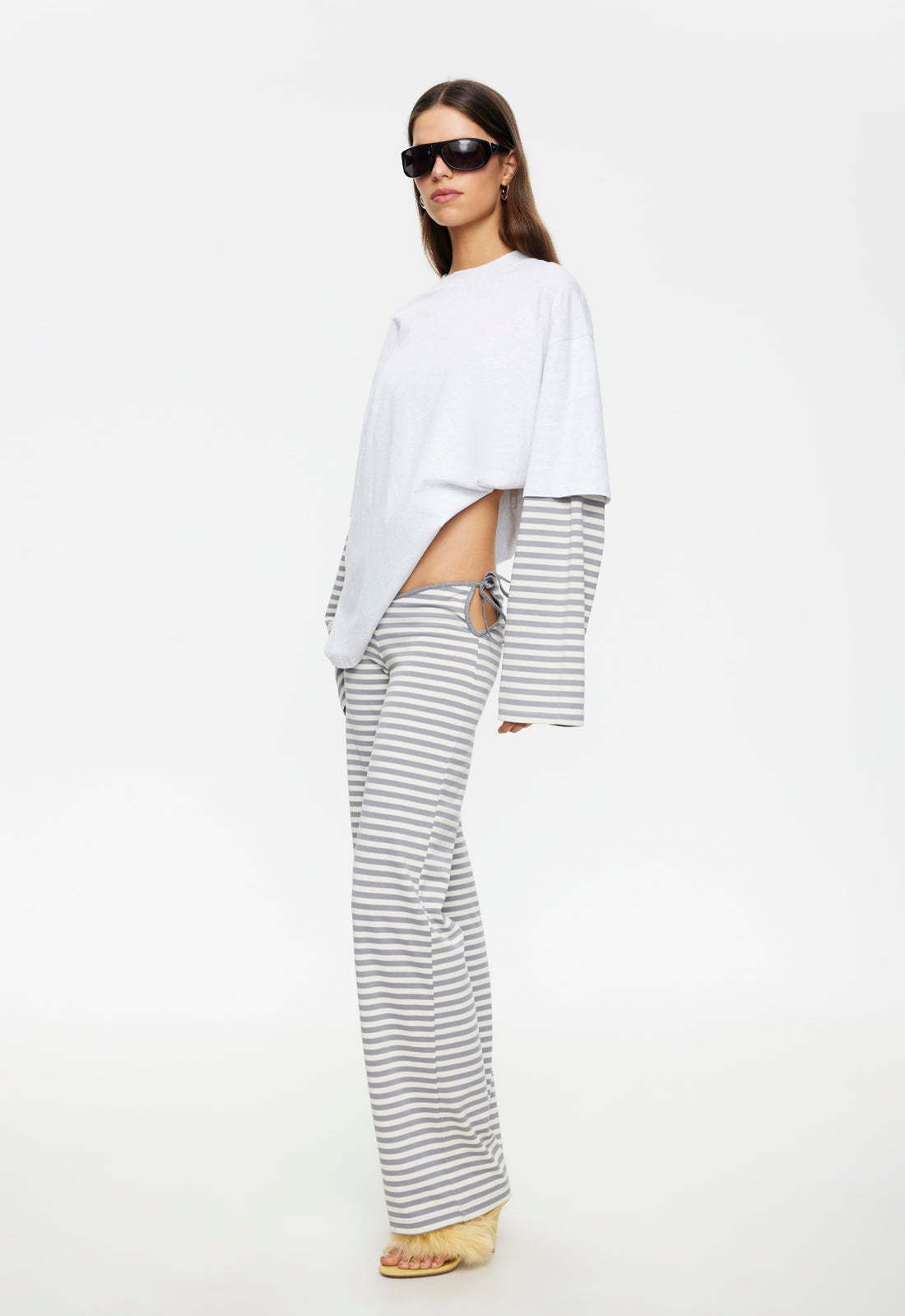 BLOOM TIE PANT - ASH STRIPE