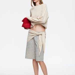 SEVIGNEY LONG SHORT - CREAM CHECK