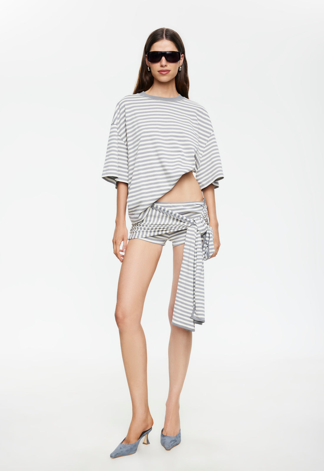 BLOOM SKORT - ASH STRIPE