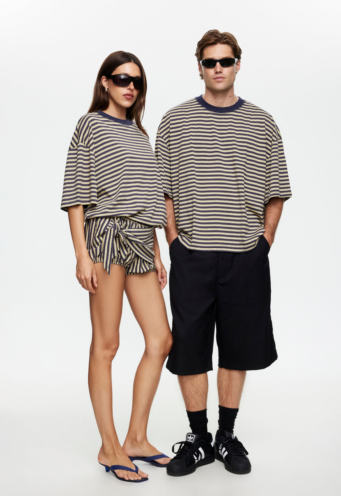 BLOOM SHORT SLEEVE - BEIGE STRIPE
