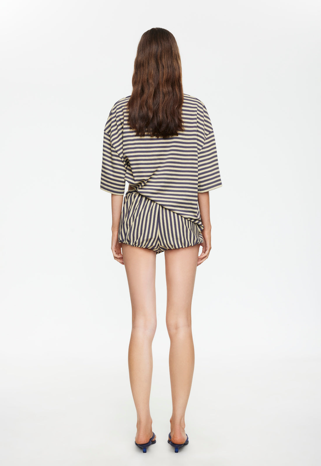 BLOOM BUBBLE SKORT - BEIGE STRIPE - Image 4
