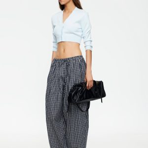 AURA PANT - NAVY LEMON PLAID
