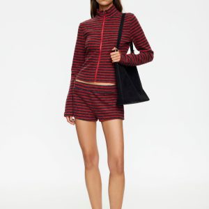 HOUSEWIFE KNIT SHORT - CRIMSON STRIPE