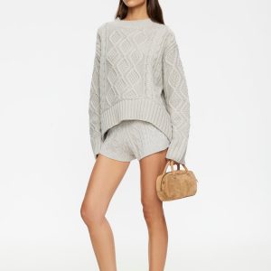 HOUSEWIFE KNIT SHORT - ASH CABLE