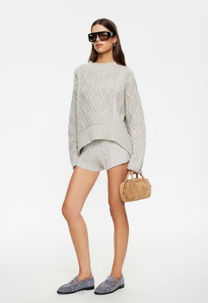 HOUSEWIFE KNIT SHORT - ASH CABLE