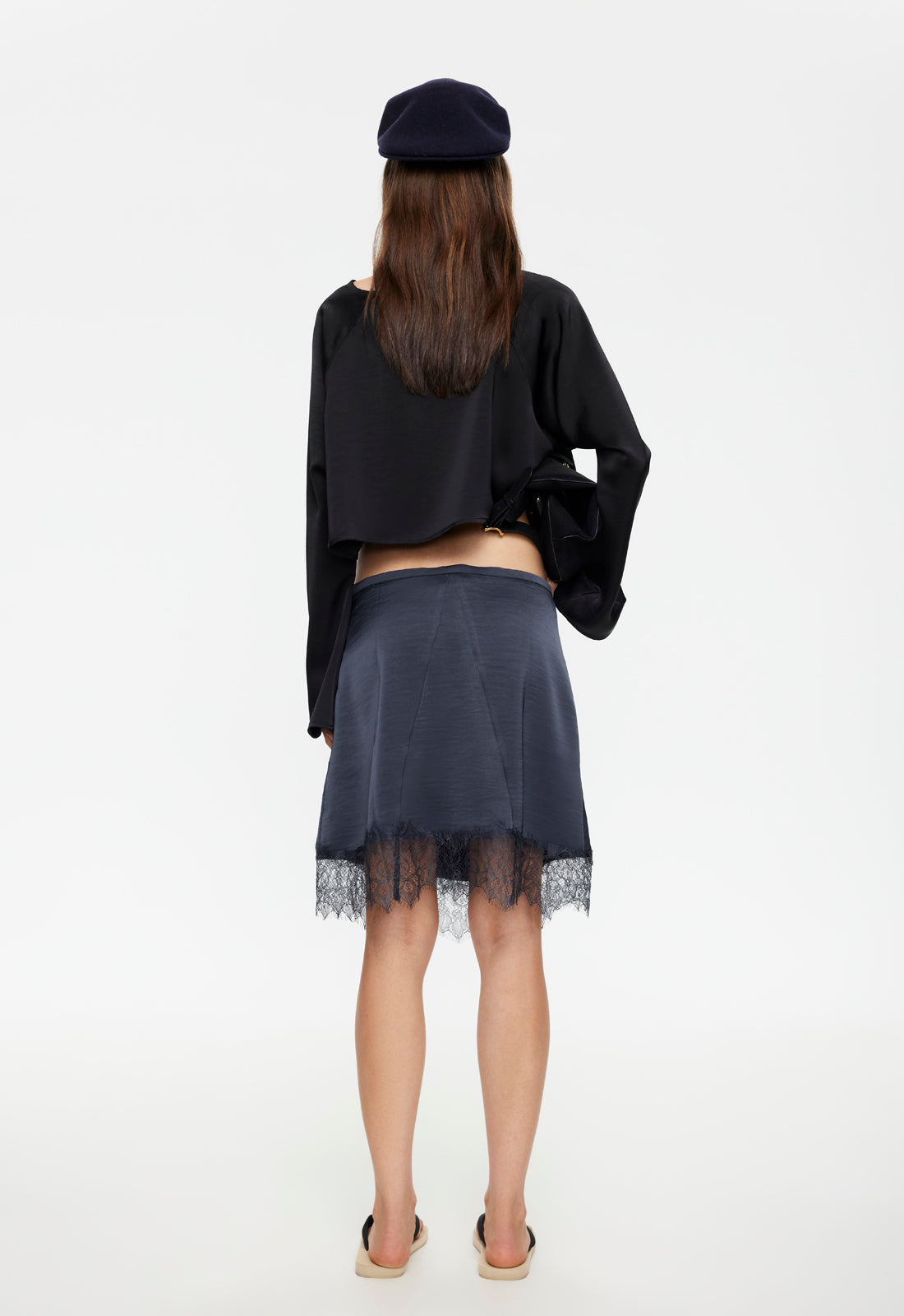 SKIN MIDI SKIRT - PETROL - Image 4
