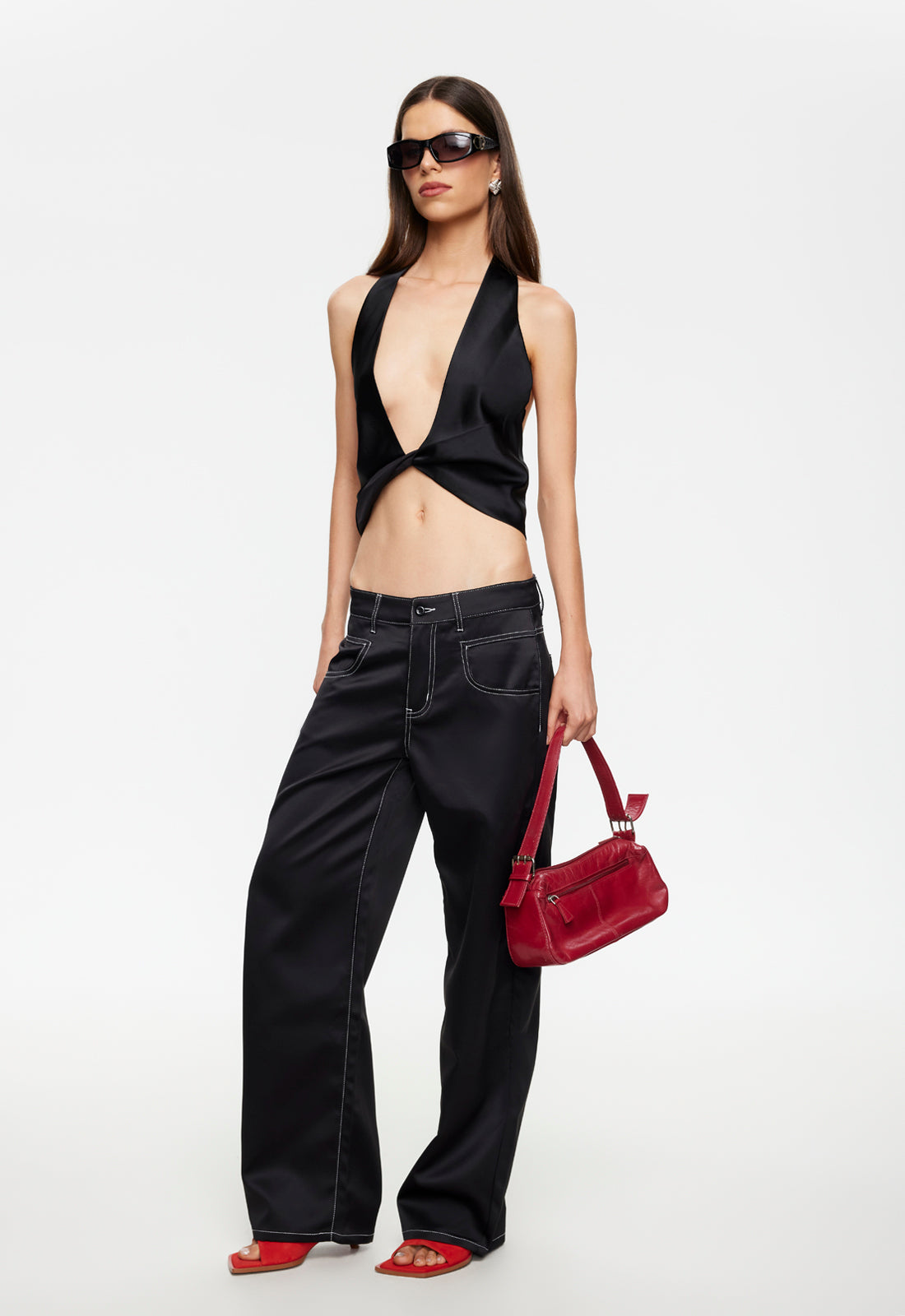 SERENITY SATIN PANT - NOIR