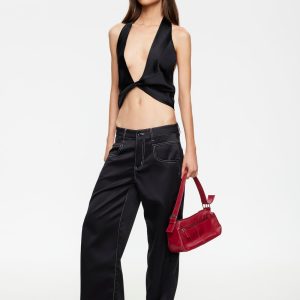 SERENITY SATIN PANT - NOIR