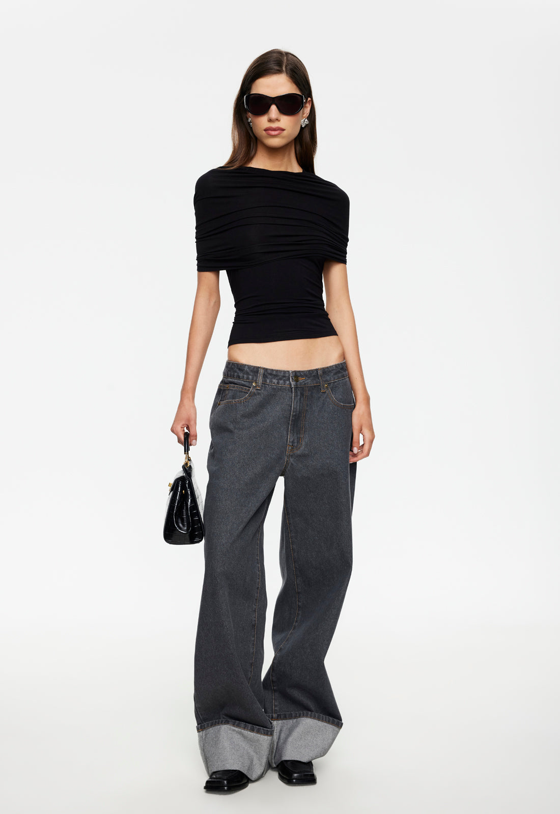 TOP MODEL CUFFED JEAN - CHARCOAL - Image 3