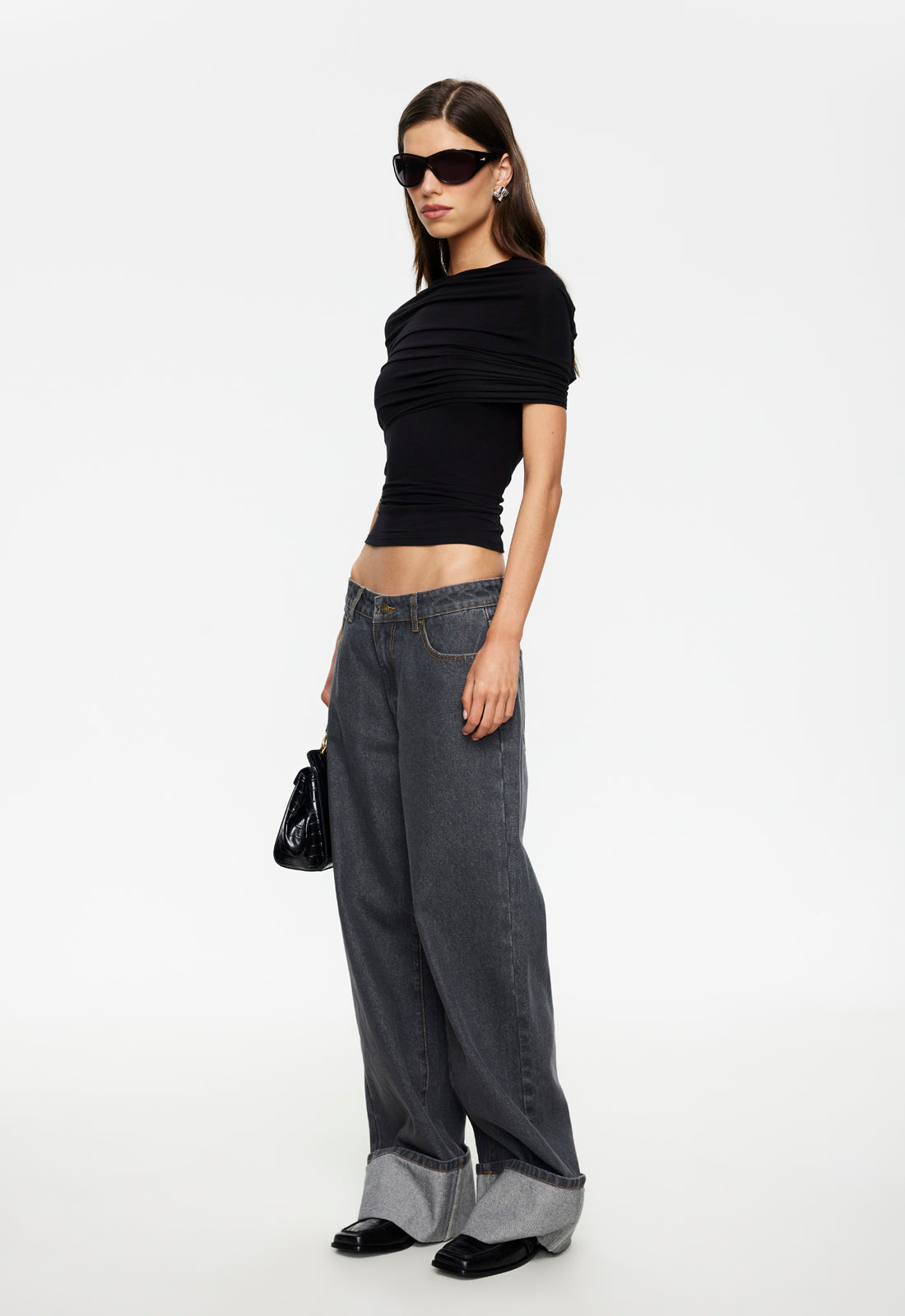 TOP MODEL CUFFED JEAN - CHARCOAL - Image 2
