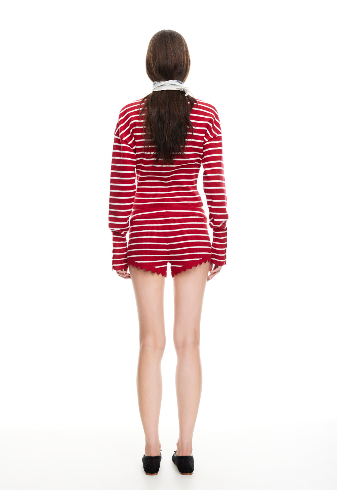 DOLLHOUSE KNIT SHORT - CRIMSON STRIPE - Image 5