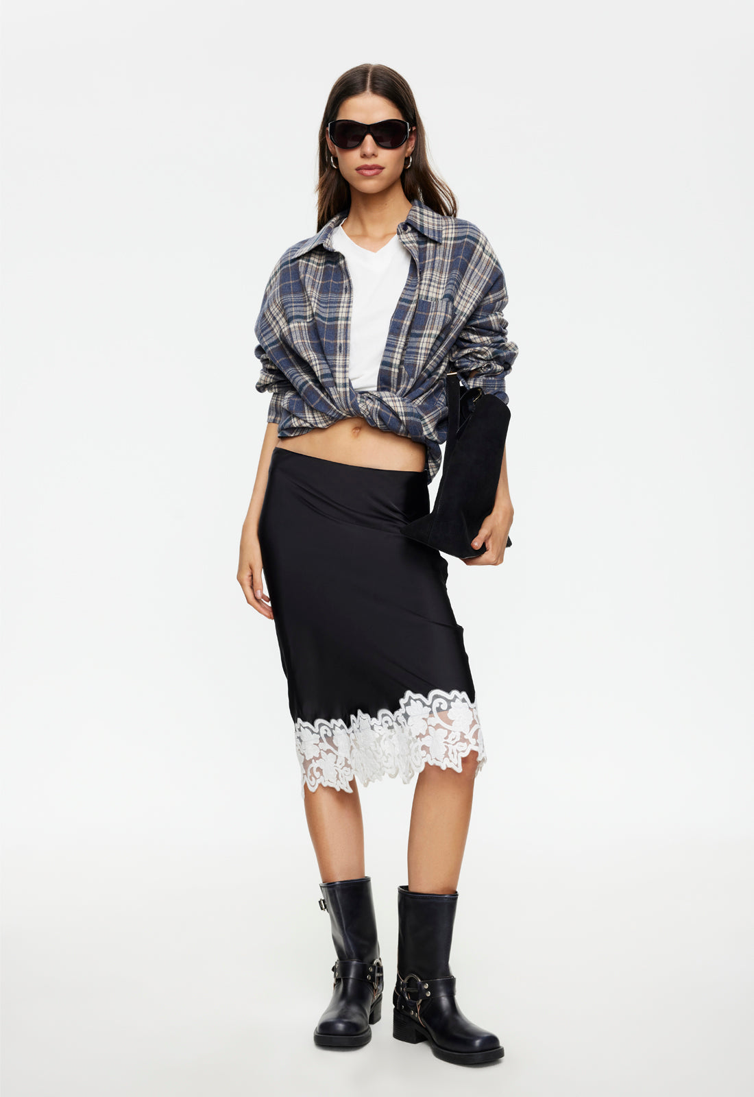 ANCHORED MIDI SKIRT - NOIR - Image 2