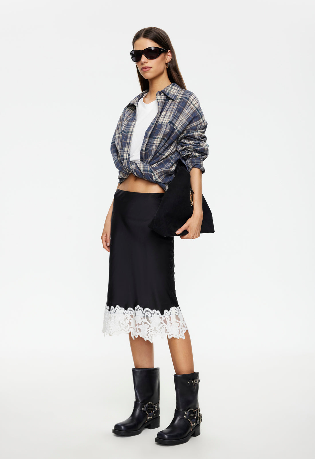 ANCHORED MIDI SKIRT - NOIR - Image 3