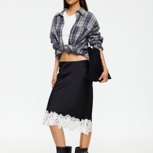 ANCHORED MIDI SKIRT - NOIR
