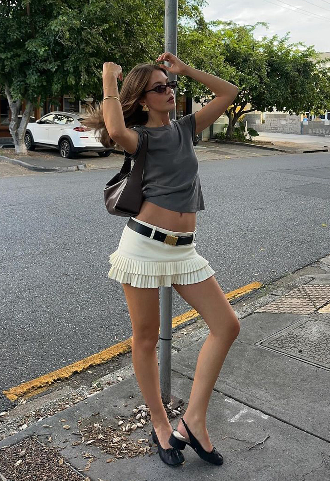 DOUBLE RUFFLE MINI SKORT - SOFT LEMON - Image 5