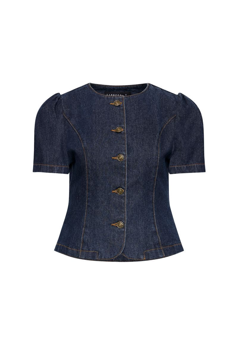 FEMME BLOUSE - DARK DENIM - Image 5